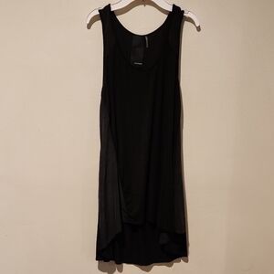 ❤️ HEATHER SILK AND JERSEY HIGH LOW TUNIC TANK TOP, MEDIUM